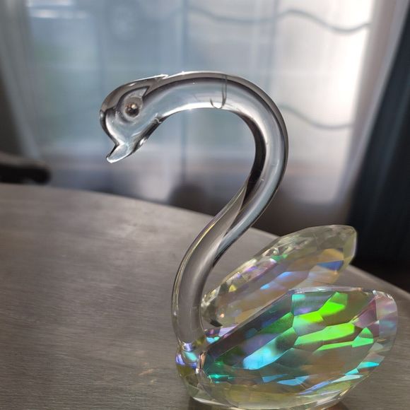 Crystal Art Glass Bird Swan Figurine Paperweight 6" Tall, unsigned - Picture 6 of 10